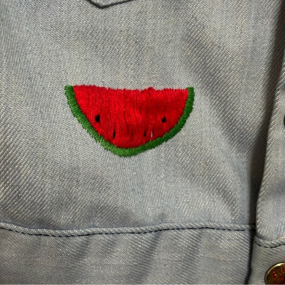 Billy The Kid Embroidered Jean Jacket Youth Size L Snap Closure Western Studded - Picture 6 of 16